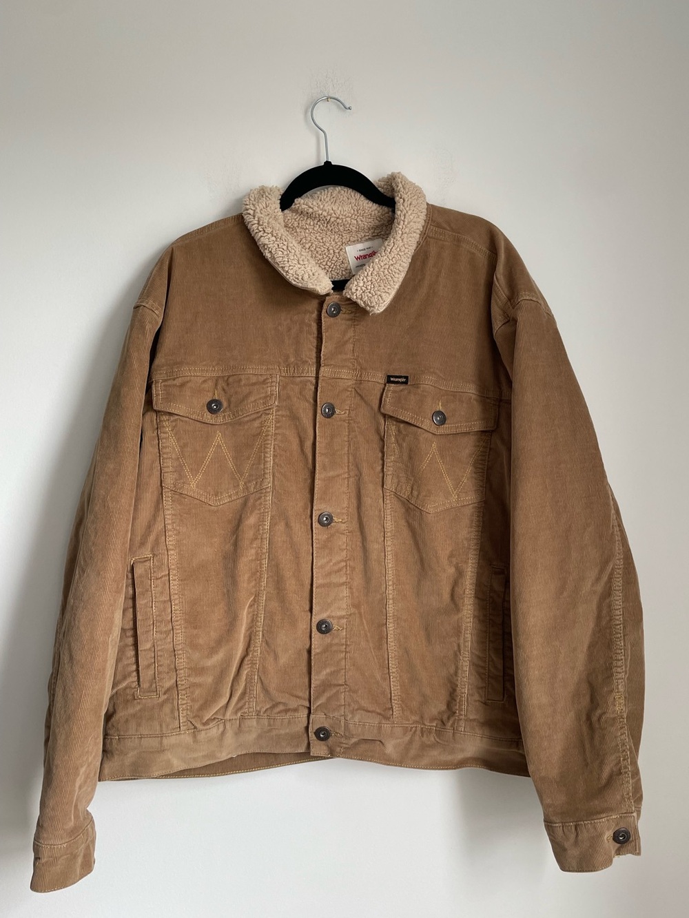 Wrangler Tan Corduroy with Sherpa Lining Trucker Jacket Size XXL Western